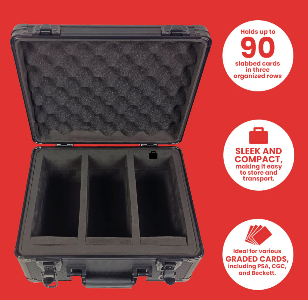 EVORETRO 3-Row Aluminum Graded Case - Black (Holds up to 90 Slabs)