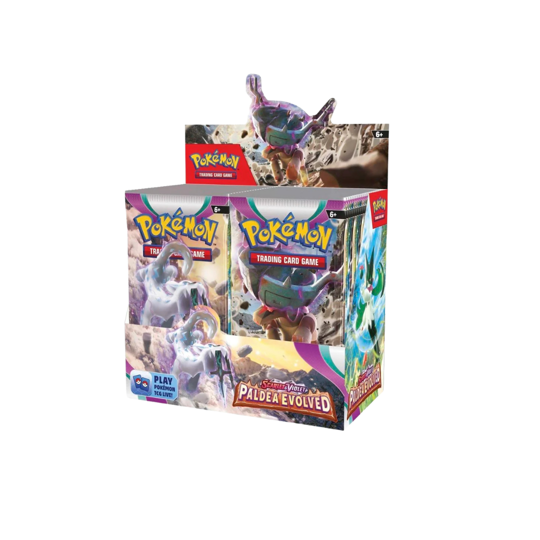 pokémon scarlet & violet paldea evolved booster box Pokemon Scarlet and Violet Paldea Evolved Booster Box – Atomic Breath Collectibles