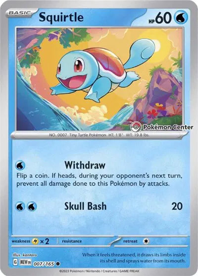 Squirtle (Pokemon Center Exclusive) Scarlet & Violet Promo Common 007/165