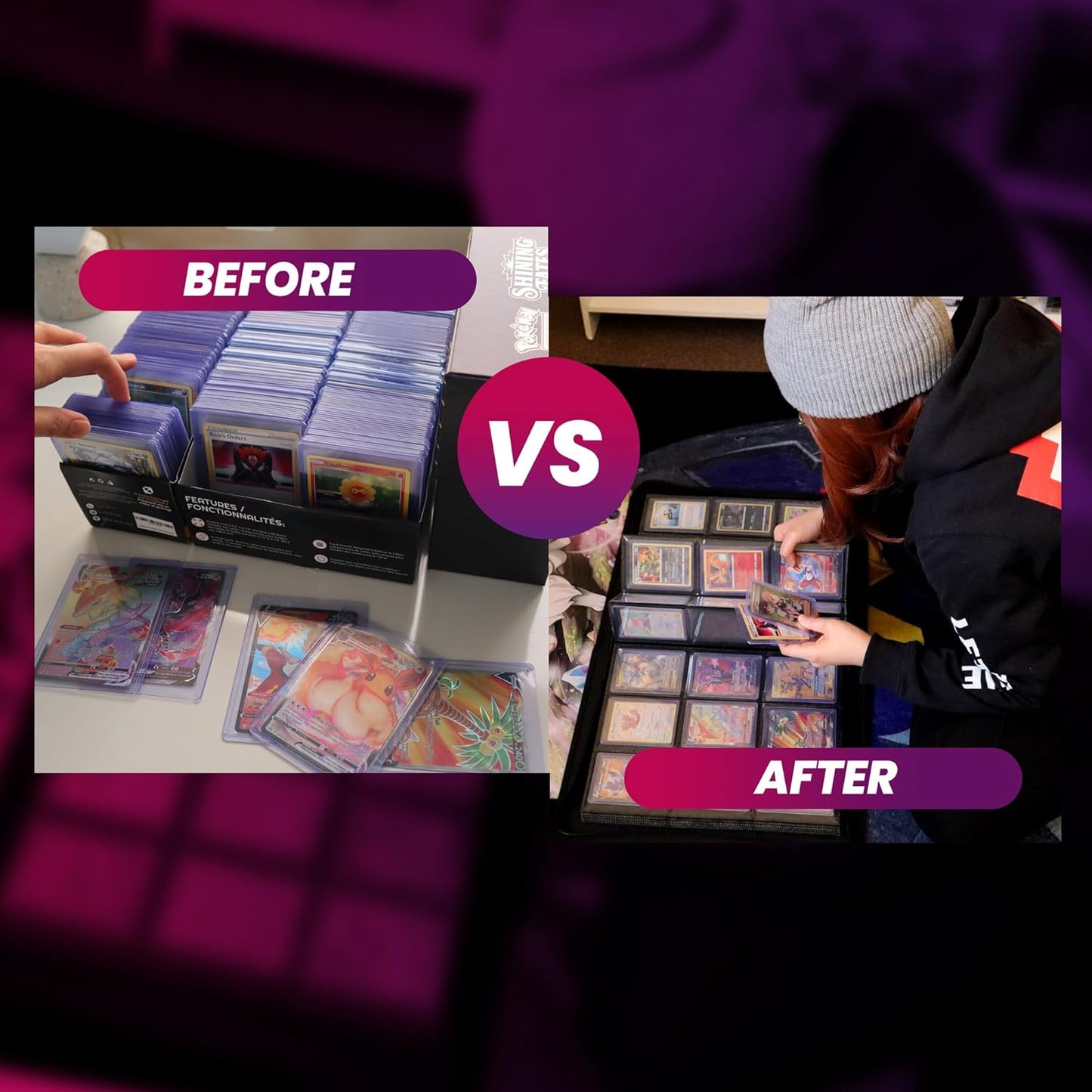 Evoretro Top Loader Binder 3x3 216 Card holder