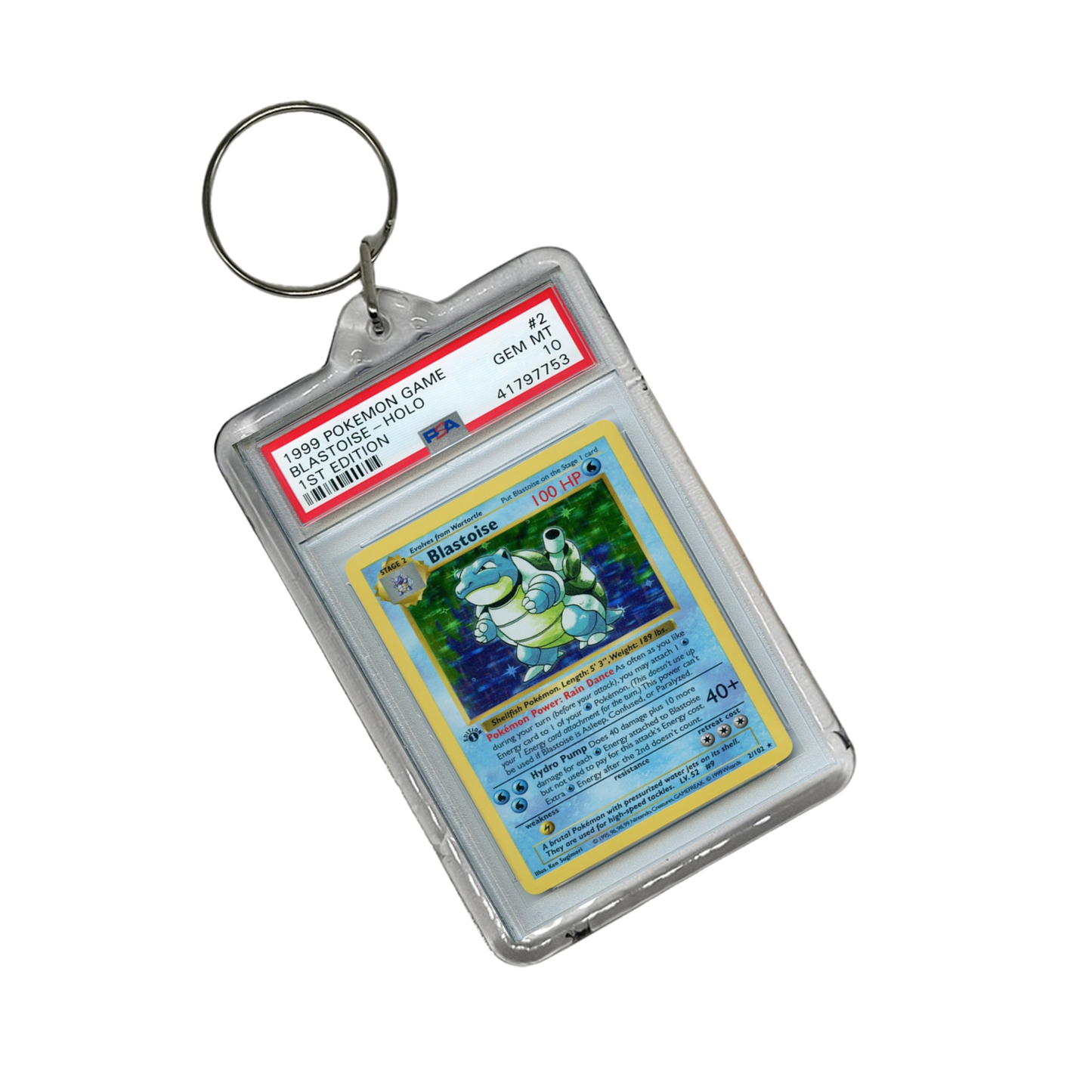 Blastoise Shadowless Pokemon Graded Slab Keychains