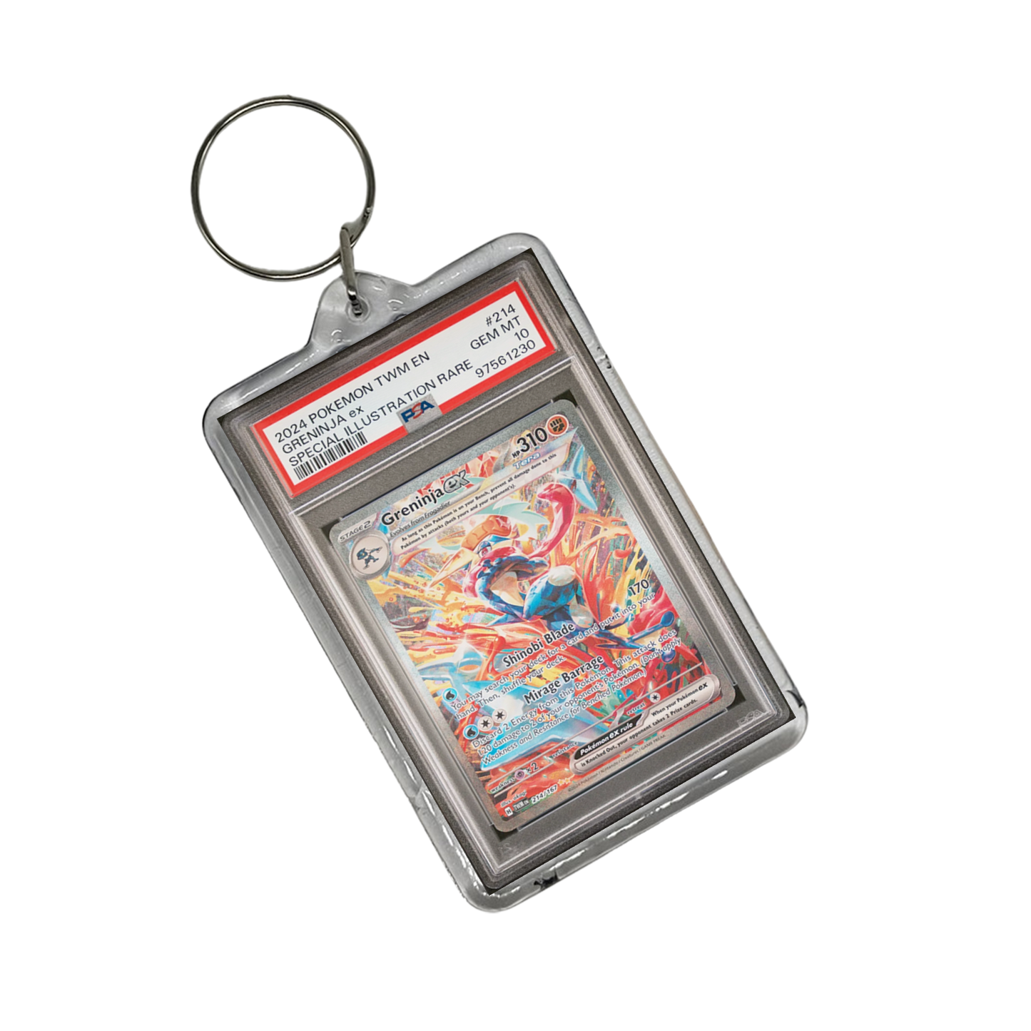 Greninja Ex Pokemon Graded Slab Keychain