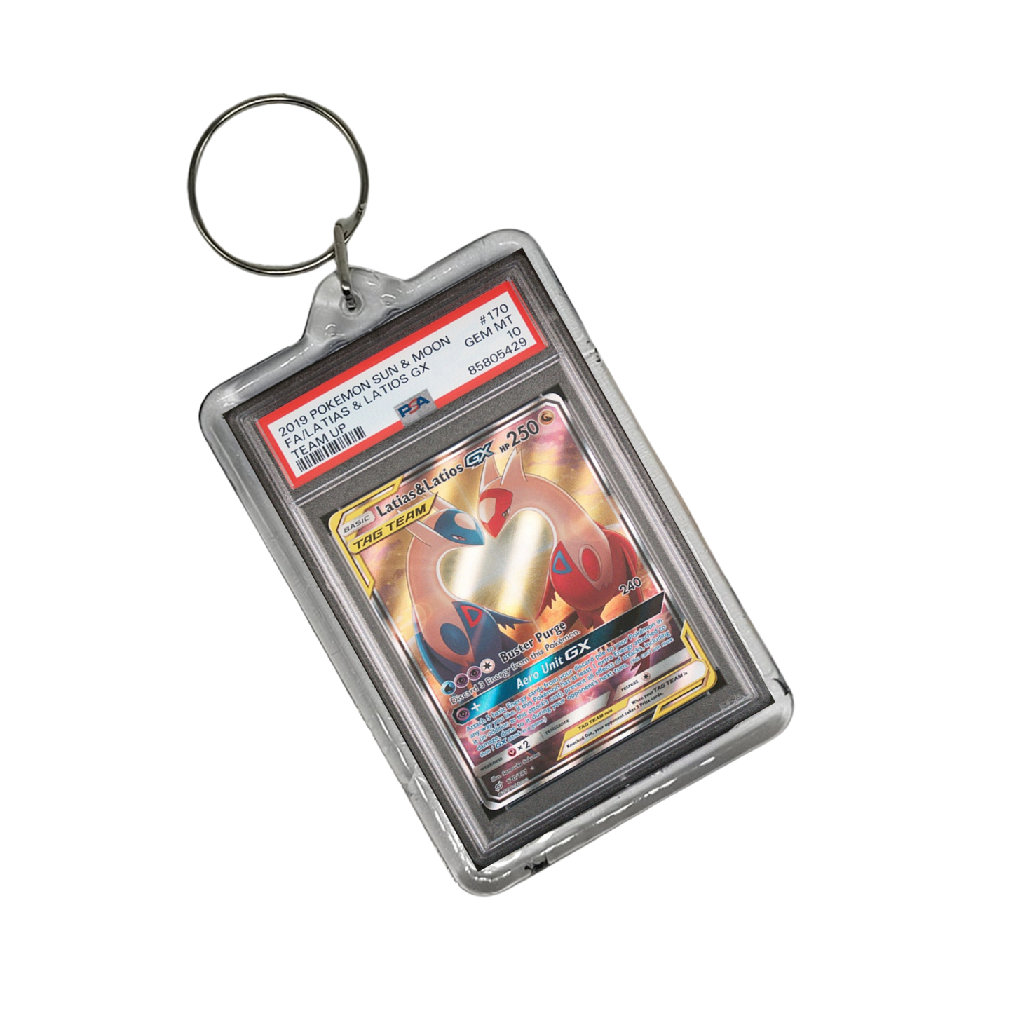 Latias & Latios Gx Pokemon Graded Slab Keychain