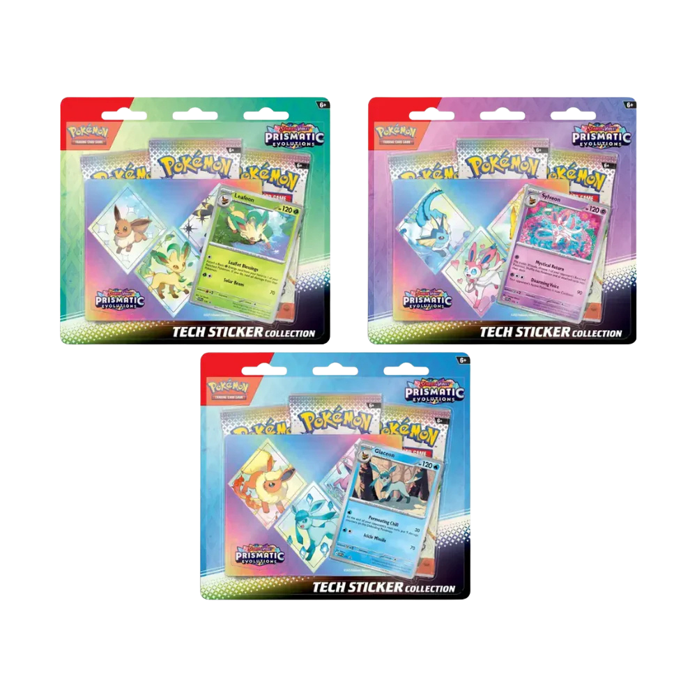 pokemon prismatic evolutions tech sticker collection