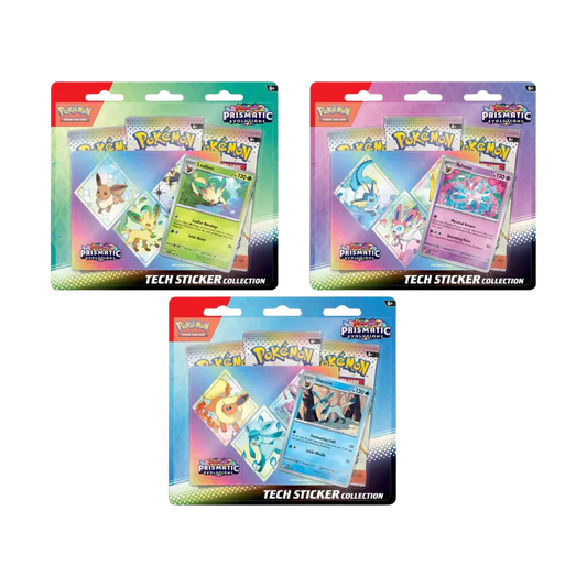 pokemon prismatic evolutions tech sticker collection