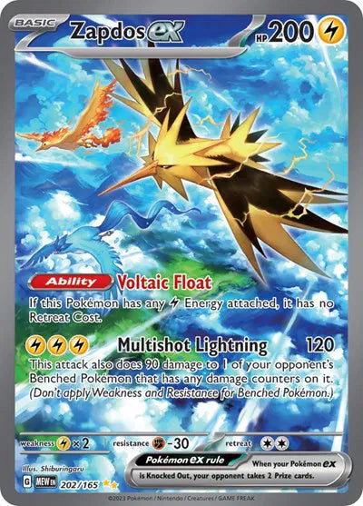 Zapdos ex SV: 151  Special Illustration Rare  202/165