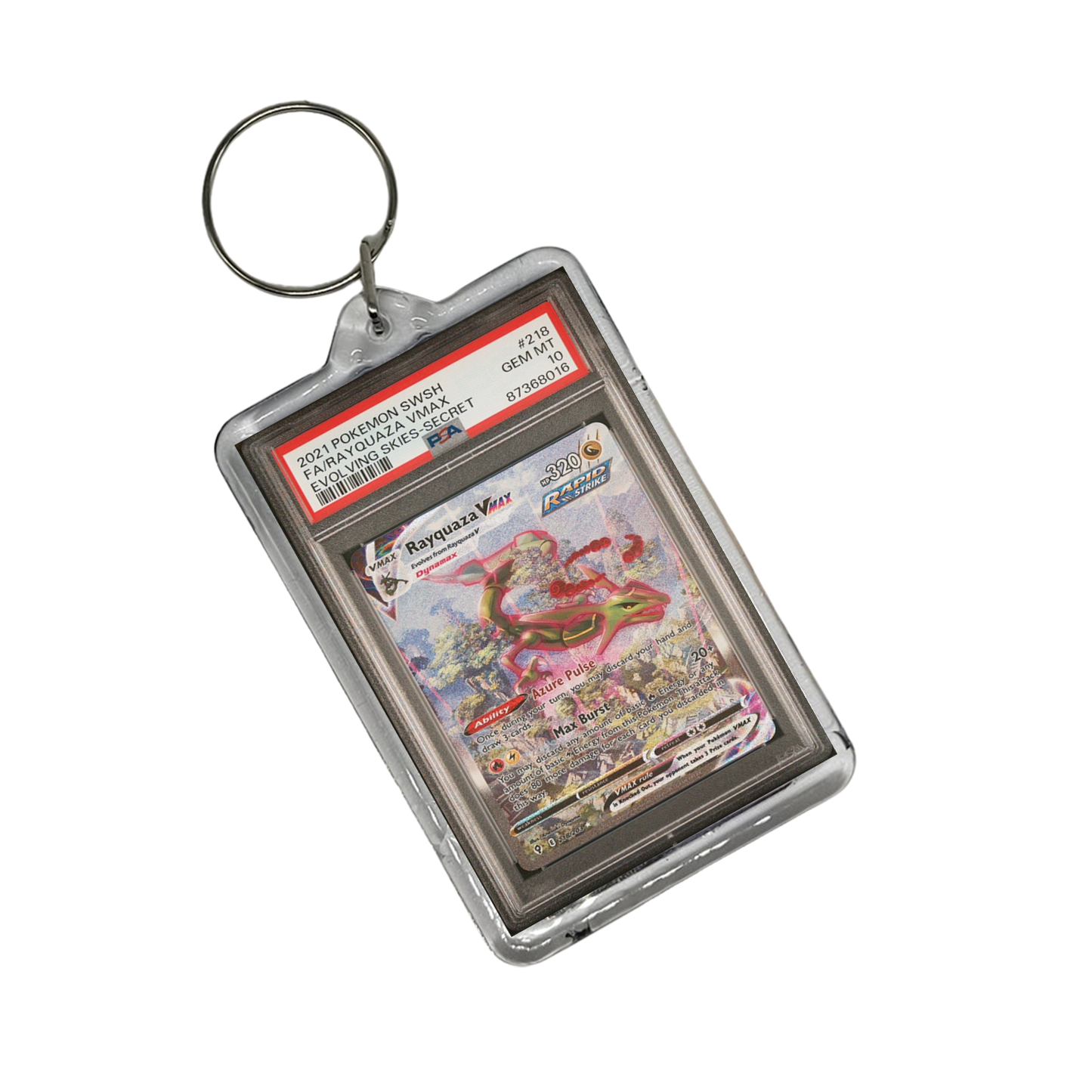 Rayquaza Vmax Pokemon Graded Slab Keychain