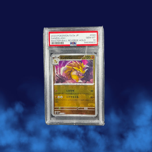 Pokemon Sandslash Japanese 151 Masterball Reverse Holo PSA 10