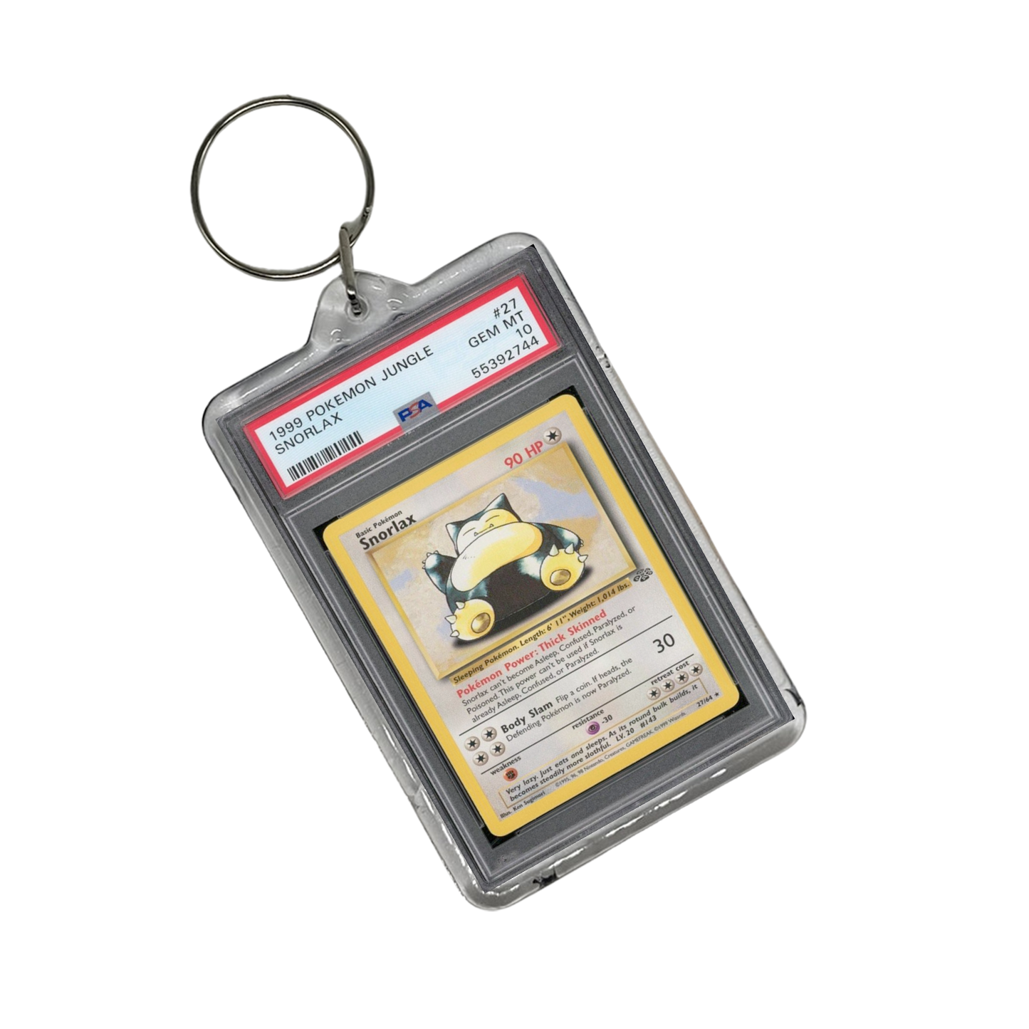 Snorlax Pokemon Graded Slab Keychain