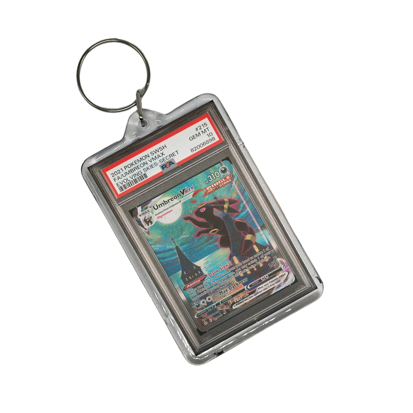 Umbreon Vmax Pokemon Graded Slab Keychain